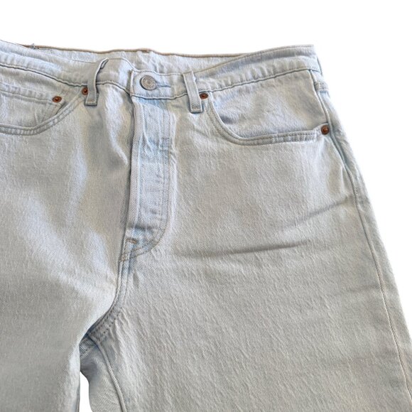 Levi's 501 Skinny Jean Button Fly Light Blue Bottom Slit Women's, Size 30 X 28 - Picture 4 of 13